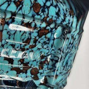 Murano Black and Blue Swirl Glass Dish/Ashtray